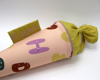 Personalized fabric school cone | Candy cone | with name | Monster ABC