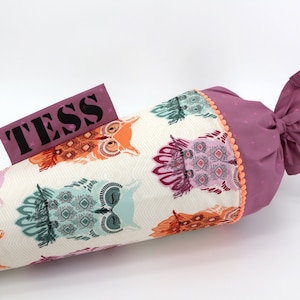 Cartable personnalisé en tissu | Oiseau de la nuit cinq | avec nom | Filles Garçons