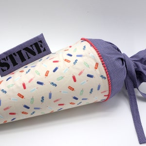 Cartable personnalisé en tissu | Cône de sucre | avec nom | Glace