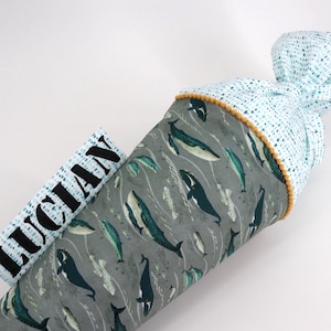Cône scolaire en tissu personnalisé - baleine
