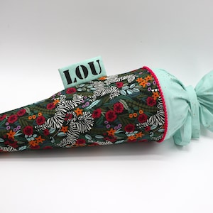 Cartable personnalisé en tissu | Cône de sucre | avec nom | zèbre