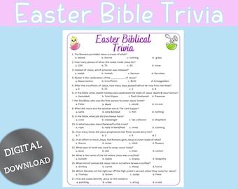 Easter Bible Trivia丨Easter Trivia Printable丨Bible Trivia Game丨Bible Games