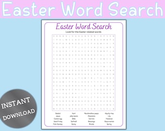 Easter Word Search丨Printable Easter Game丨Printable Easter Word Search丨Kids and Adult Easter Word Search