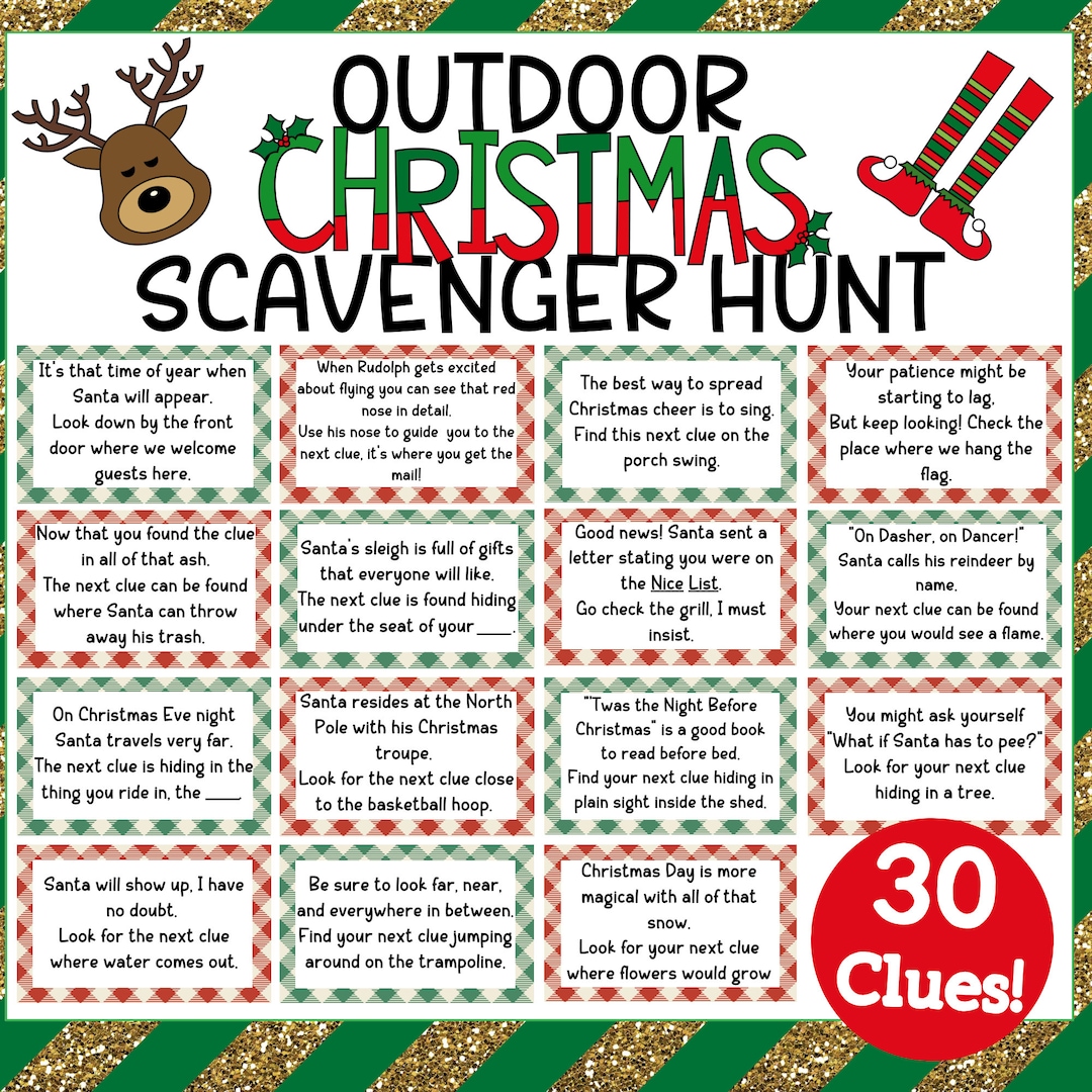 Outdoor Christmas Treasure Hunt丨christmas Scavenger Hunt Cards丨