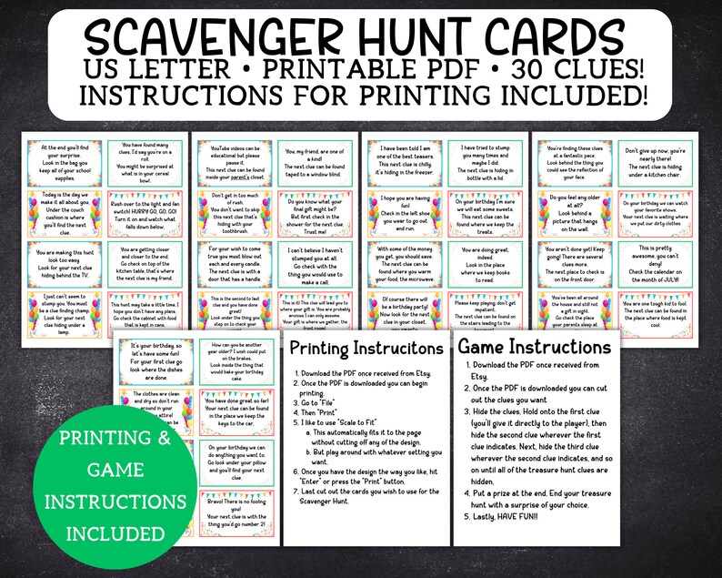 Birthday Scavenger Hunt for Kids | Indoor Birthday Treasure Hunt for ...