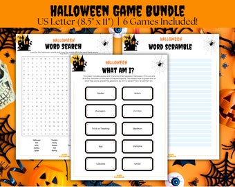 Halloween Game Bundle丨Printable Halloween Games丨Halloween Activities for Kids丨Halloween Classroom Games