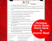 Christmas Movie Quote Trivia Game | Christmas Movie Quote Match Game | Christmas Party Game | Holiday Party Games | Kids & Adults