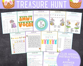 Easter Scavenger Hunt for Older Kids丨Indoor Easter Scavenger Hunt Printable丨Easter Scavenger Hunt Clues丨Printable Easter Game