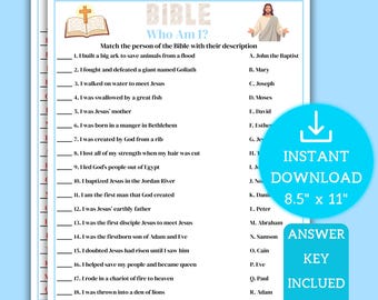 Bible Who Am I Trivia Game, Bible Trivia Printable, Bible Game Printable, Kids Bible Trivia, Sunday School Games