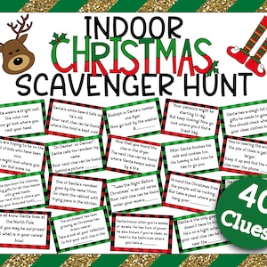 Búsqueda del tesoro navideña en interiores丨Tarjetas de búsqueda del tesoro navideña丨Acertijos de búsqueda del tesoro navideña丨Pistas de búsqueda del tesoro navideña