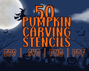 Pumpkin Carving Stencils丨Halloween Pumpkin Carving Patterns丨Printable Pumpkin Carving Faces丨Pumpkin Face Stencils