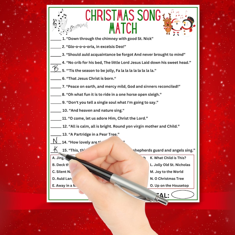 Christmas Song Trivia Game Christmas Music Trivia Christmas Carol
