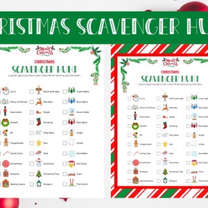 Christmas Lights Scavenger Hunt丨Christmas Scavenger Hunt丨Christmas Lights Car Ride Game丨Printable Christmas Game丨Christmas Games for Family