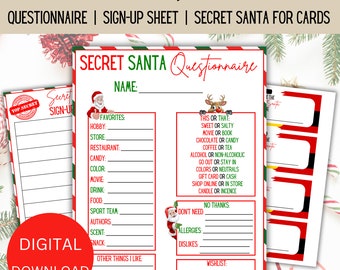 Secret Santa Questionnaire丨Secret Santa Questionnaire Printable丨Secret Santa Questionnaire for Coworkers丨Secret Santa Form