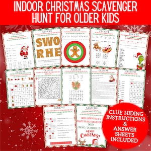Indoor Christmas Treasure Hunt For Older Kids | Christmas Scavenger Hunt | Christmas Activity for Kids and Teens | Treasure Hunt Clues