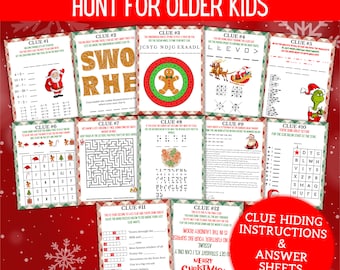 Indoor Christmas Treasure Hunt For Older Kids | Christmas Scavenger Hunt | Christmas Activity for Kids and Teens | Treasure Hunt Clues