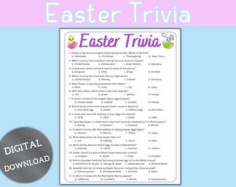 Easter Trivia丨Easter Trivia Game Printable丨Easter Trivia Facts丨Easter Games丨Printable Easter Game