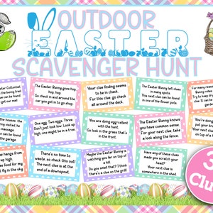 Outdoor Easter Scavenger Hunt丨Easter Scavenger Hunt Clues丨Easter Scavenger Hunt Riddles丨Eater Egg Treasure Hunt Clues image 1