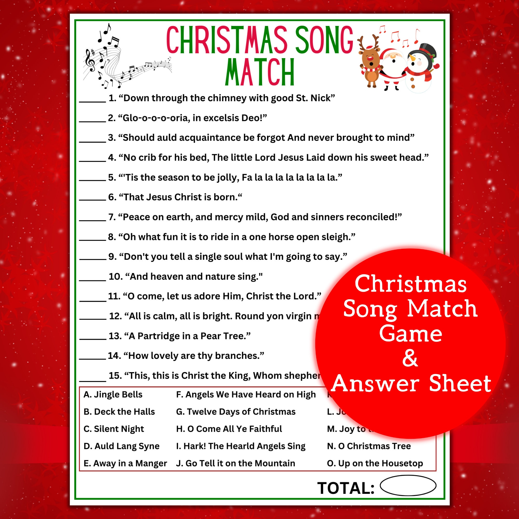 Christmas Song Trivia Game Christmas Music Trivia Christmas Carol ...
