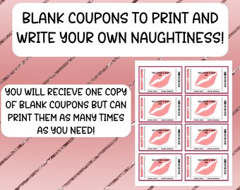 Naughty Coupon Book丨naughty Coupons Printable丨adult Valentine's
