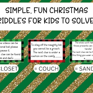 Indoor Christmas Treasure Hunt丨Christmas Scavenger Hunt Cards丨Christmas Scavenger Hunt Riddles丨Christmas Treasure Hunt Clues image 6