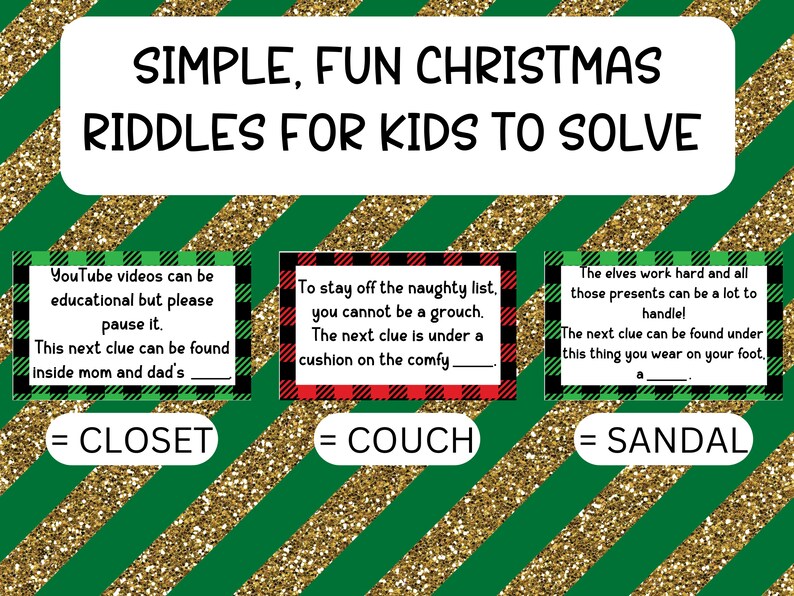 Indoor Christmas Treasure Hunt丨Christmas Scavenger Hunt Cards丨Christmas Scavenger Hunt Riddles丨Christmas Treasure Hunt Clues image 6