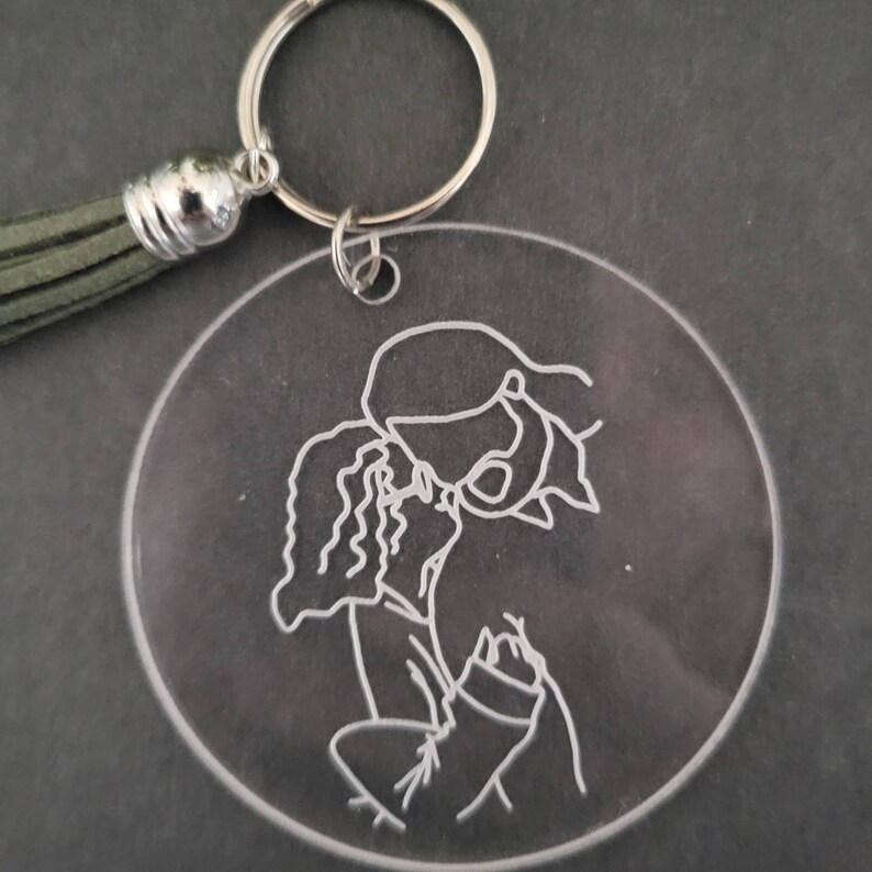 Personalized Photo Outline Engraved Acrylic Keychain - Etsy