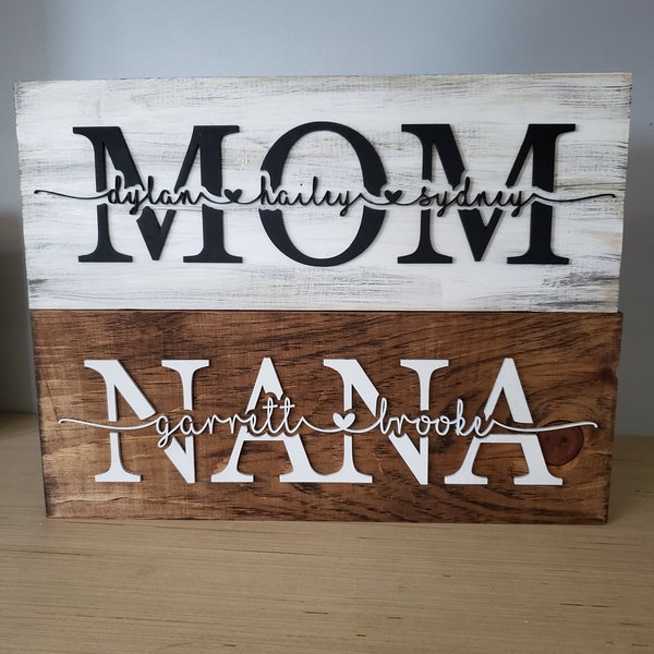 Personalized Mom sign/mom gift/mimi/mother's day gift idea mom sign, birthday name sign