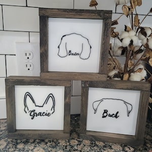 7x7 Personalized Dog Ear Outline Sign