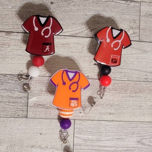 College football team scrubs badge reel, nurse badge reel ID badge holder
