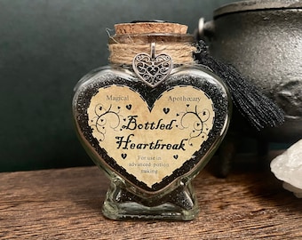 Bottled Heartbreak Potion - magical dark potions bottle replica - witchy decor