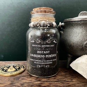 Réplicas de ingredientes para pociones mágicas de polvo oscuro - Botellas de pociones de vidrio decorativas - Decoración mística de brujas