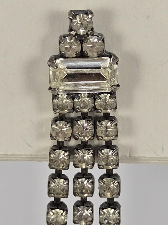 VTG Clear Rhinestone Screwback Dangle Earrings. 1… - image 2
