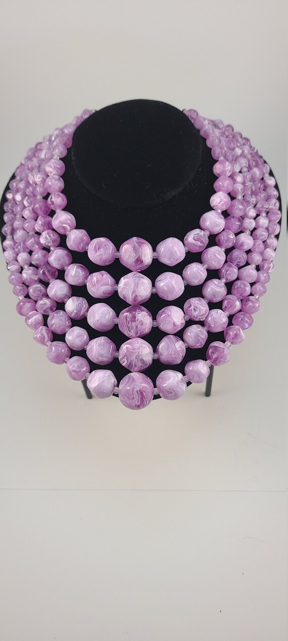 Fab 50's lucite lavender statement necklace