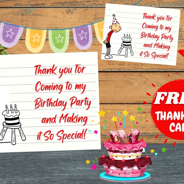 Diary of a Wimpy Kid BIRTHDAY Rodrick Rules Editable Party Invitation Card Invite Custom Personalized Pdf & PNG Print and Thank you Card!