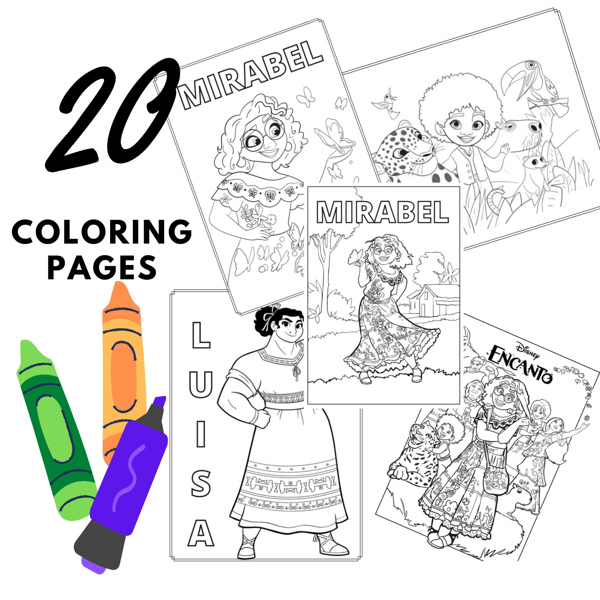 ENCANTO Mirabel Coloring Pages for Kids Printable Pdf Files Print and color  BIRTHDAY Gift !