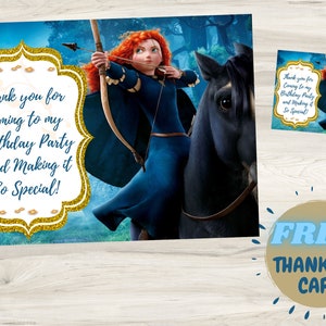Princess Merida BRAVE BIRTHDAY Merida Editable Party Invitation Kids ...