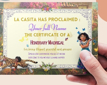 Certificado de cumpleaños de Encanto Mirabel, regalo de fiesta personalizado (digital)