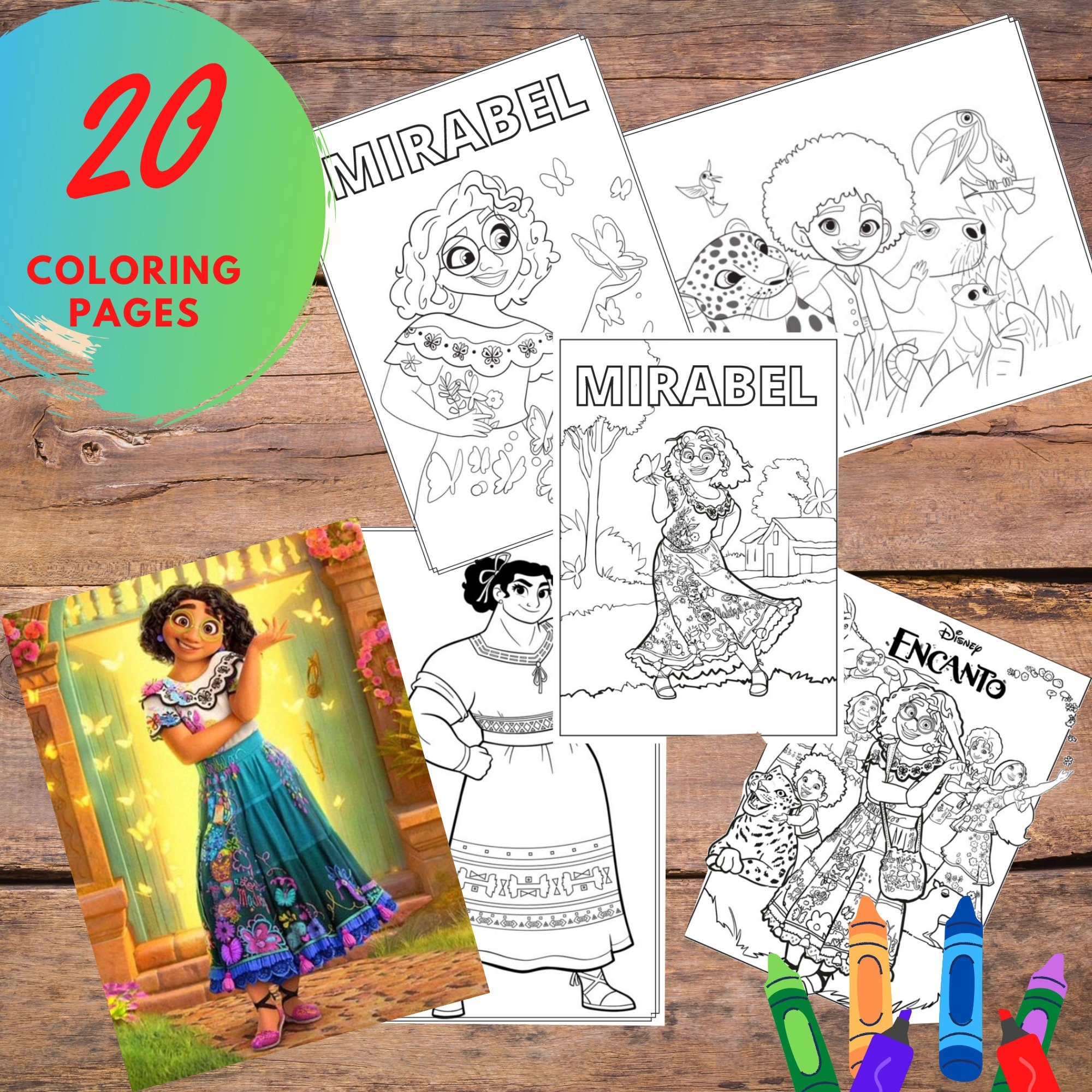 ENCANTO Mirabel Coloring Pages for Kids Printable Pdf Files Print and color  BIRTHDAY Gift !