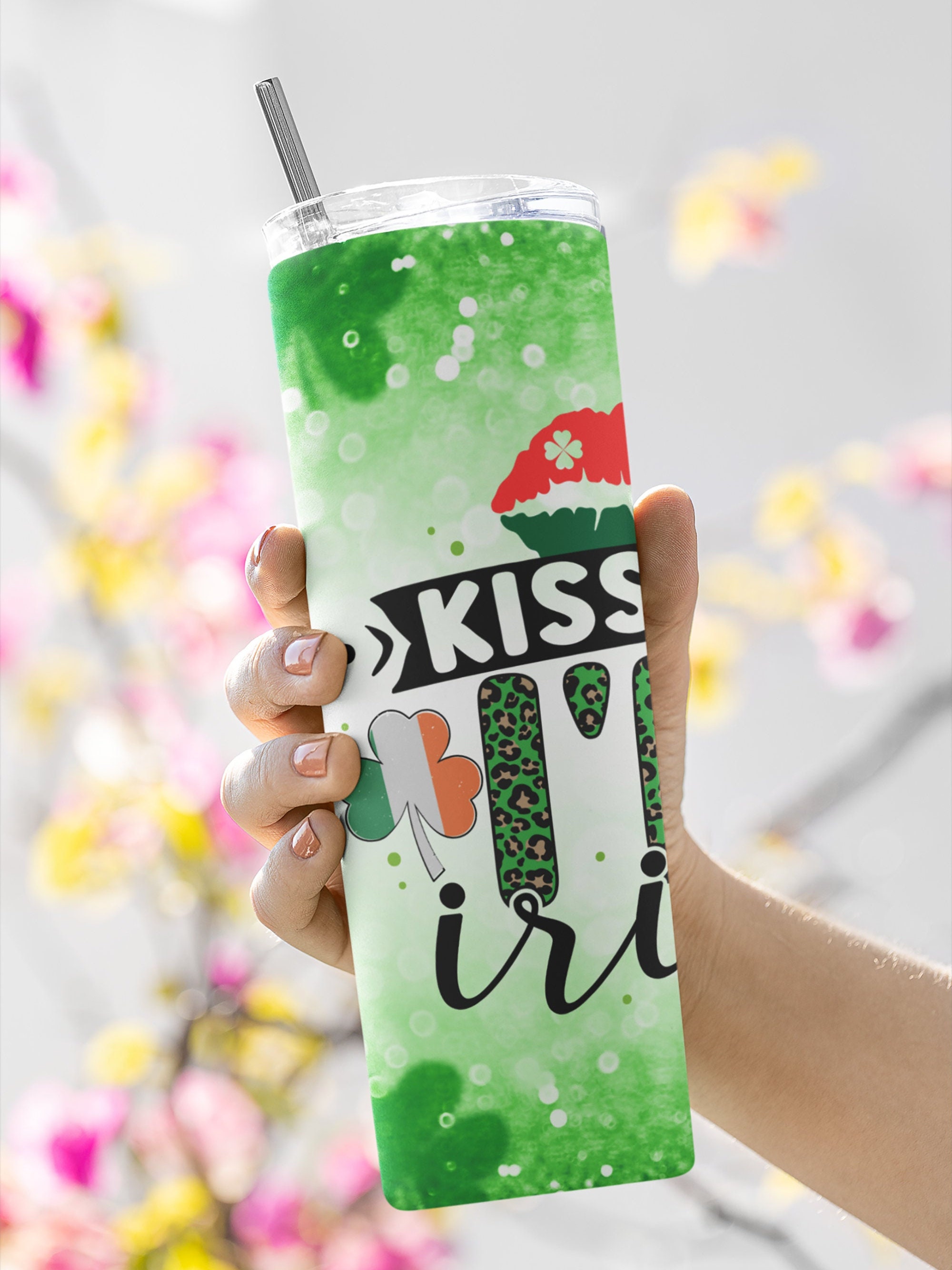 Kiss Me I'm Irish St. Patrick's 20oz Skinny Tumbler Wrap Sublimation  Designs PNG File Digital Download -  Canada