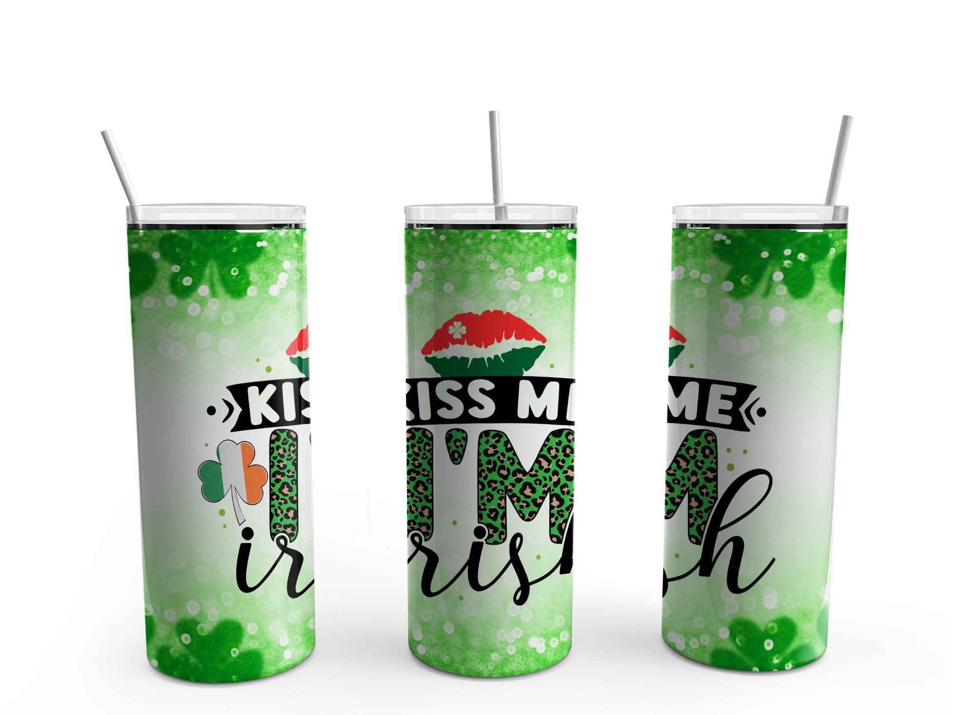 Kiss Me I'm Irish St. Patrick's 20oz Skinny Tumbler Wrap Sublimation  Designs PNG File Digital Download -  Canada