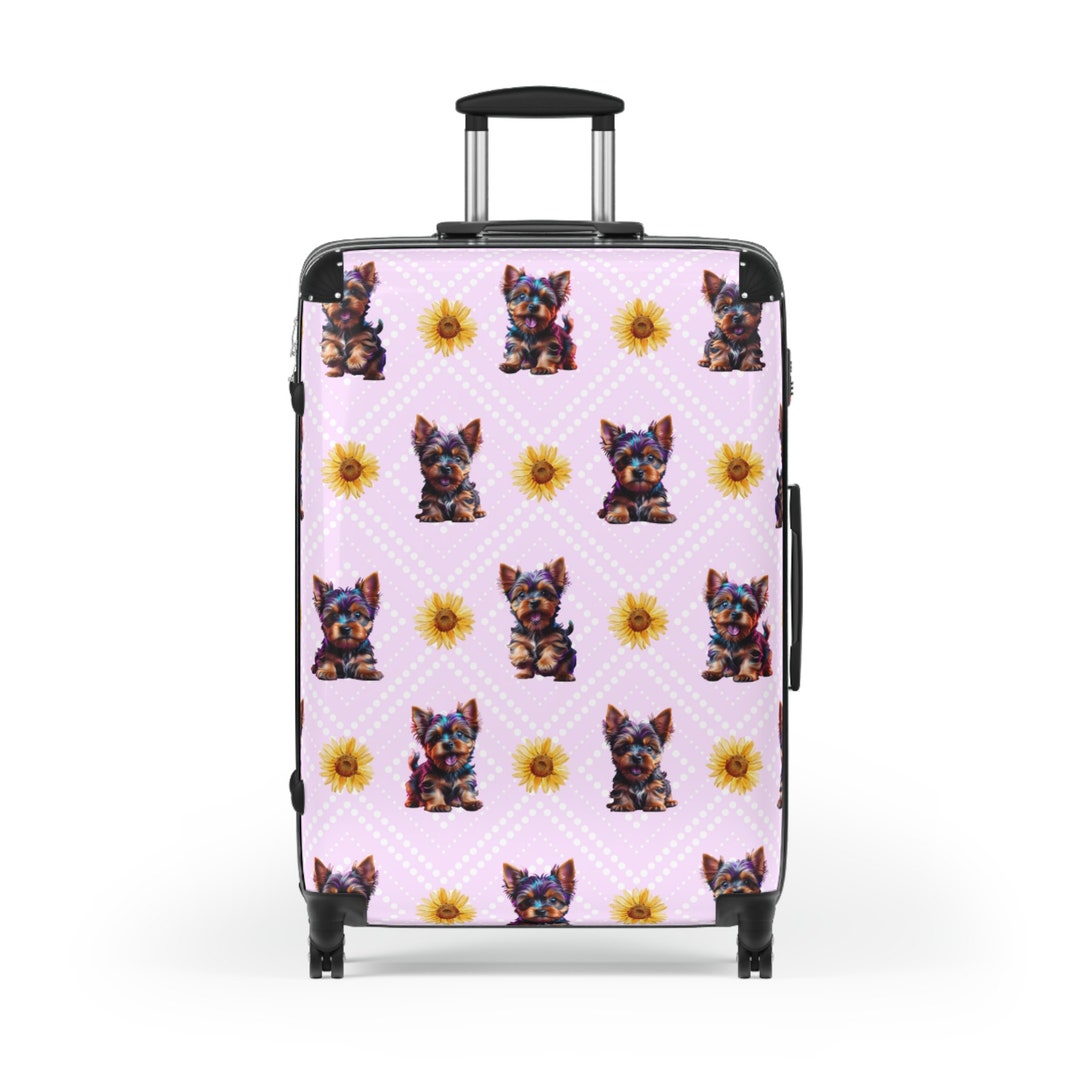 yorkie-suitcase-sunflowers-pink-carry-on-medium-large-etsy