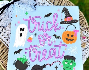 Trick or Treat DTF Transfer, Halloween DTF Transfer, Fall Season DTF Transfer, Hot Peel Dtf Transfer