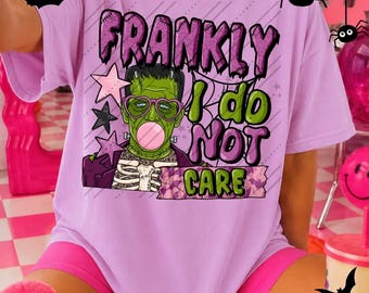 I Frankly Don’t Care DTF Transfer, Snarky Halloween Dog DTF Transfer, Monster DTF, Hot Peel Design