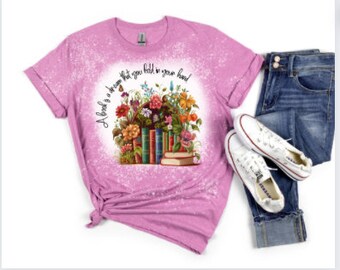 Book Is A Dream Unisex Bleached Tshirt Small-2x