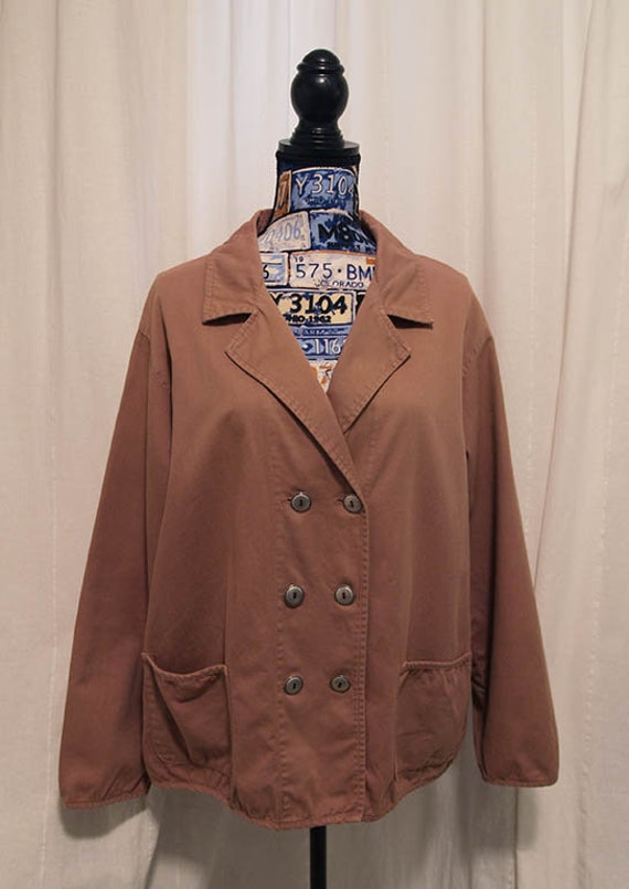 Vintage Chico's Design Cocoa Brown Cotton Blazer/jacket With