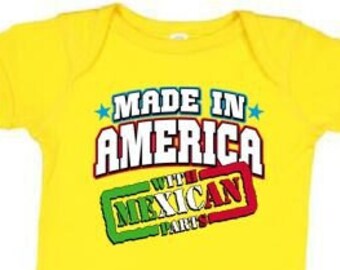 Rib Body Suit Unisex Infant Romper - MADE In AMERICA with MEXICAN Parts - humorous fun