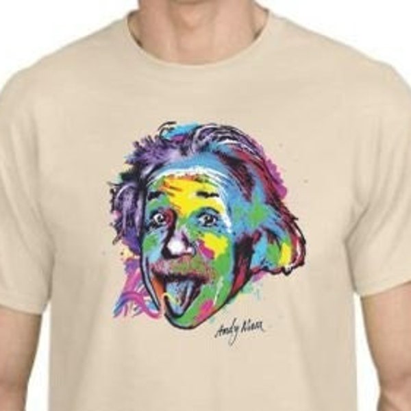 T-Shirt - Colorful Technicolor Albert EINSTEIN - Andy Max NEON fun Animal Adult