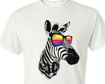 T-Shirt - SOLAR CHANGING Cool ZEBRA - Sun fun Africa Animal Adult