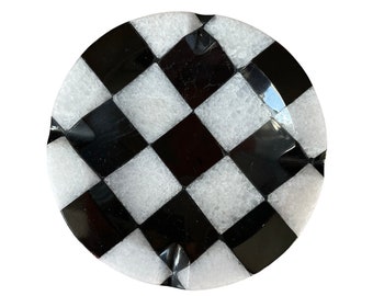 Checkered marble ashtray